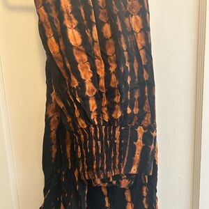 Tie-Dye Black and Orange Skirt